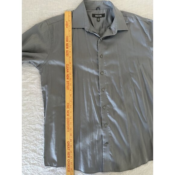 🌵4/$25 Kenneth Cole Reaction Men's Long Sleeve Gray‎ Button Down Shirt Size XL - Picture 6 of 7